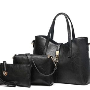 FREE SHIPPING - PURSE SET - 3 ITEMS BLACK